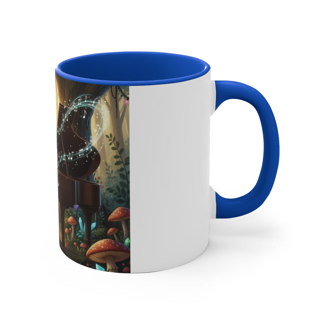 Cat playing piano mug